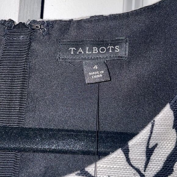 Talbots black and white floral dress size 4 - Picture 4 of 9